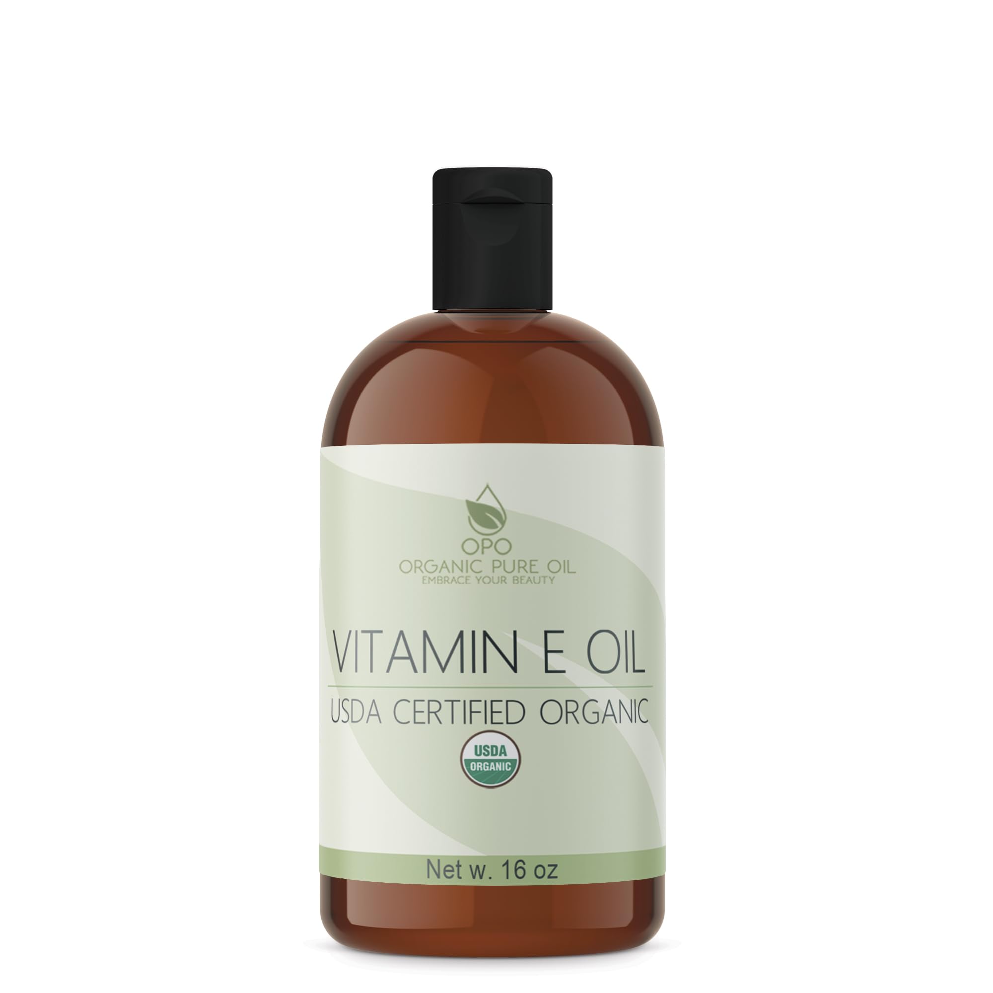 OPO Vitamin E Oil – Organic, USDA Organic Certified, Extra Strength for Face, Skin, Hair, Nails (16 oz)
