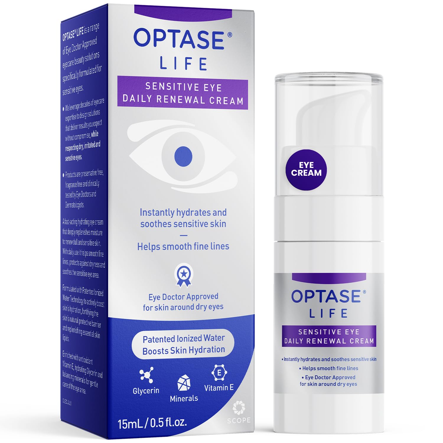 Optase LIFE Sensitive Eye Renewal Cream – Hydrating & Preservative-Free (15 ml)