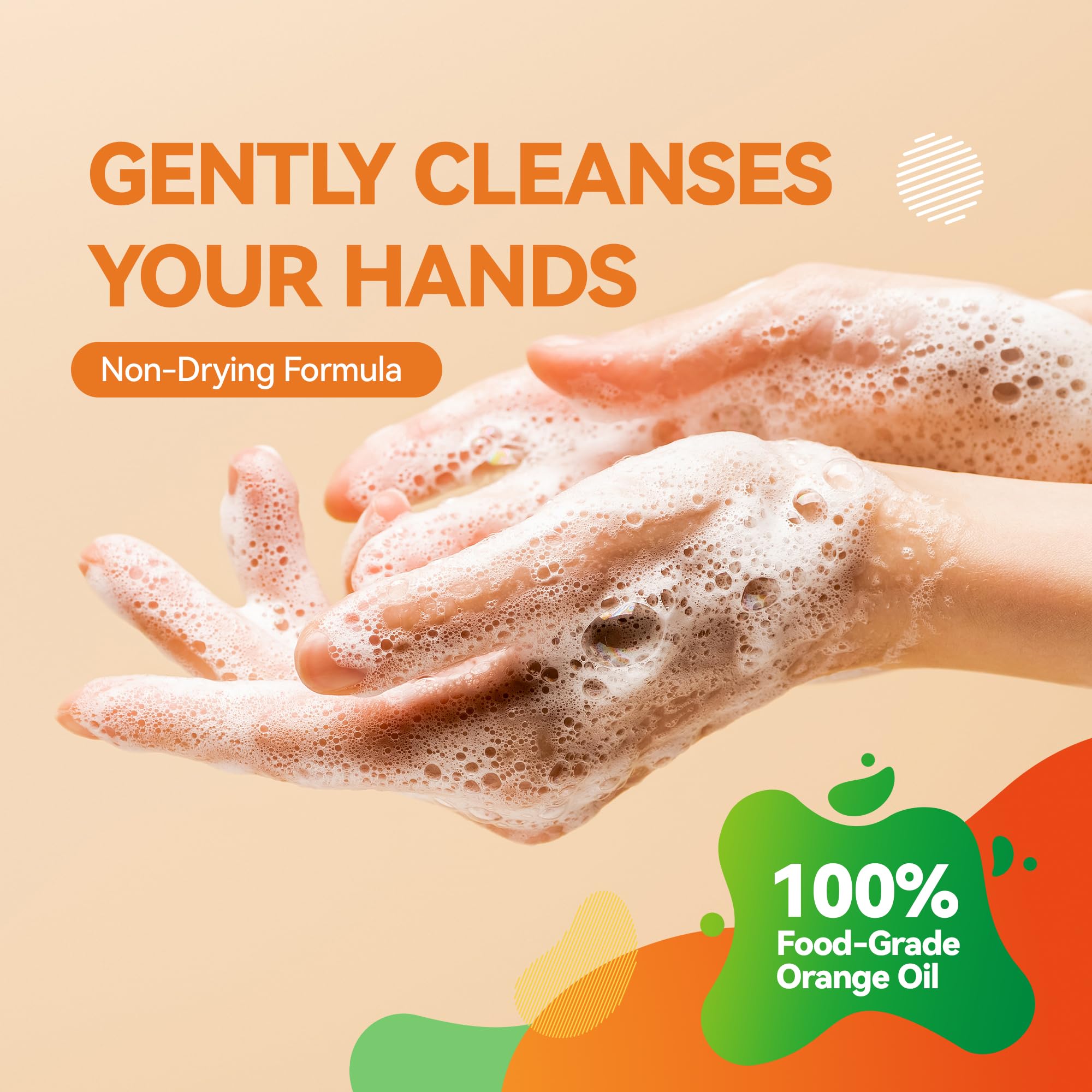 Orange House Natural Liquid Hand Soap with Food-Grade Orange Oil – Cruelty-Free, Moisturizing, 12 Fl Oz