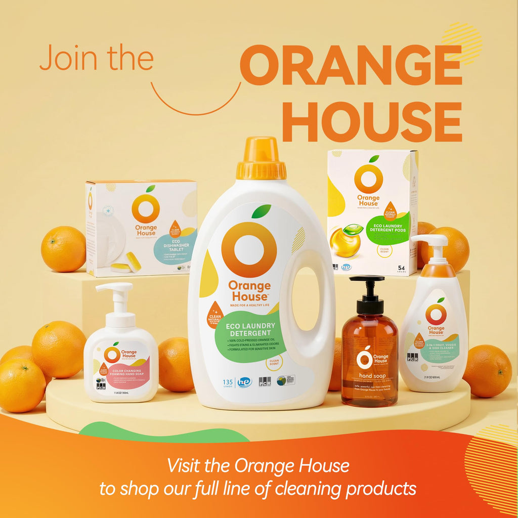 Orange House Natural Liquid Hand Soap with Food-Grade Orange Oil – Cruelty-Free, Moisturizing, 12 Fl Oz