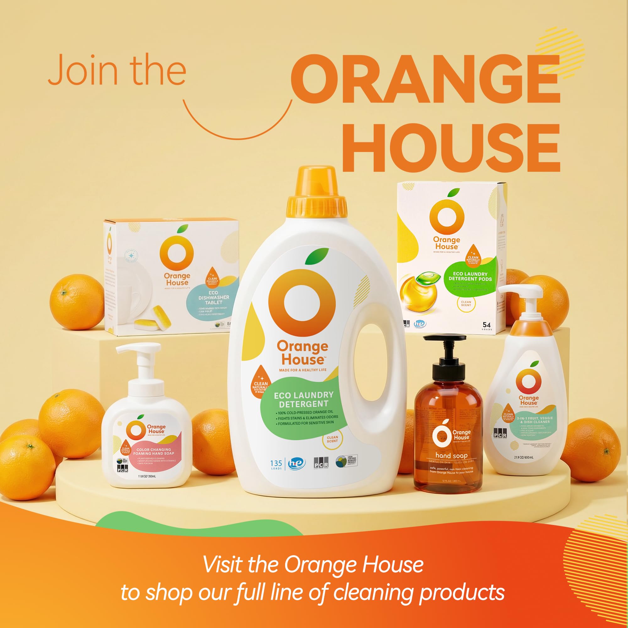 Orange House Natural Liquid Hand Soap with Food-Grade Orange Oil – Cruelty-Free, Moisturizing, 12 Fl Oz