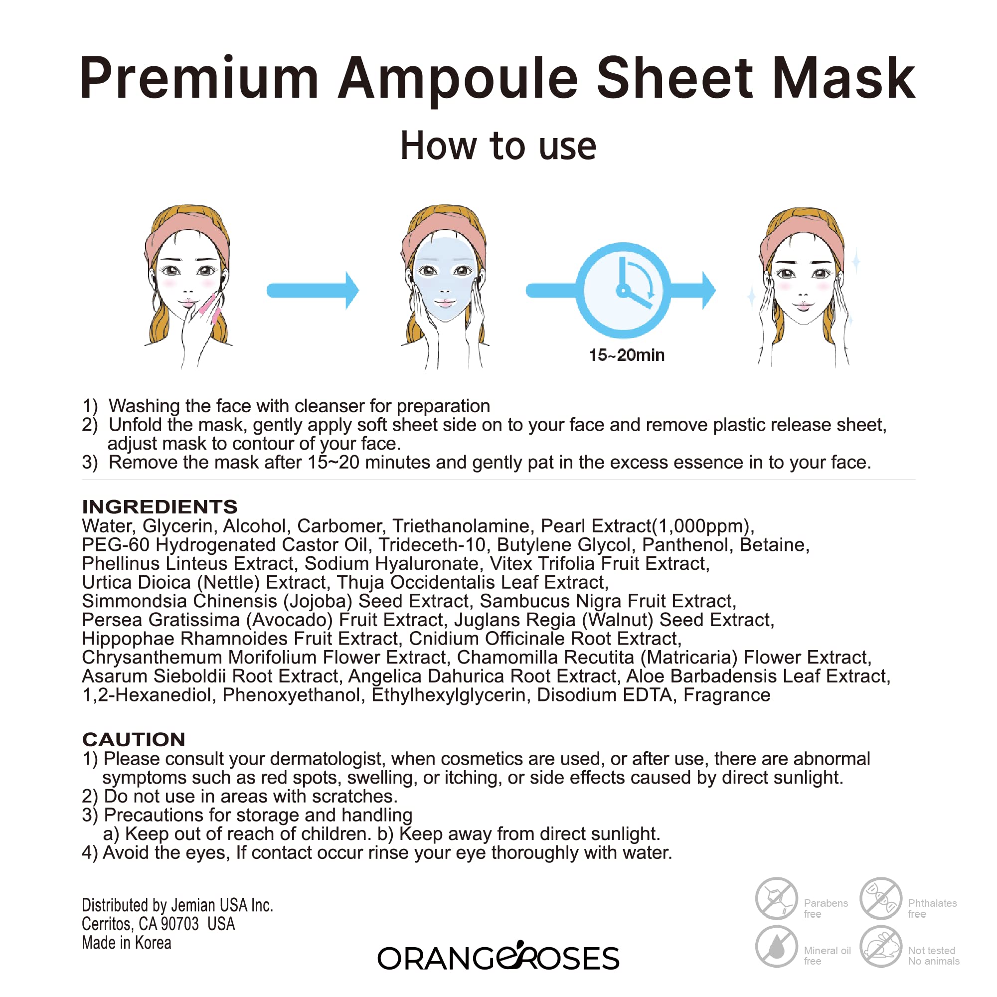 OBS lab Orangeroses 100 Pcs Combo Pack – Premium Korean Sheet Masks (10 Types)