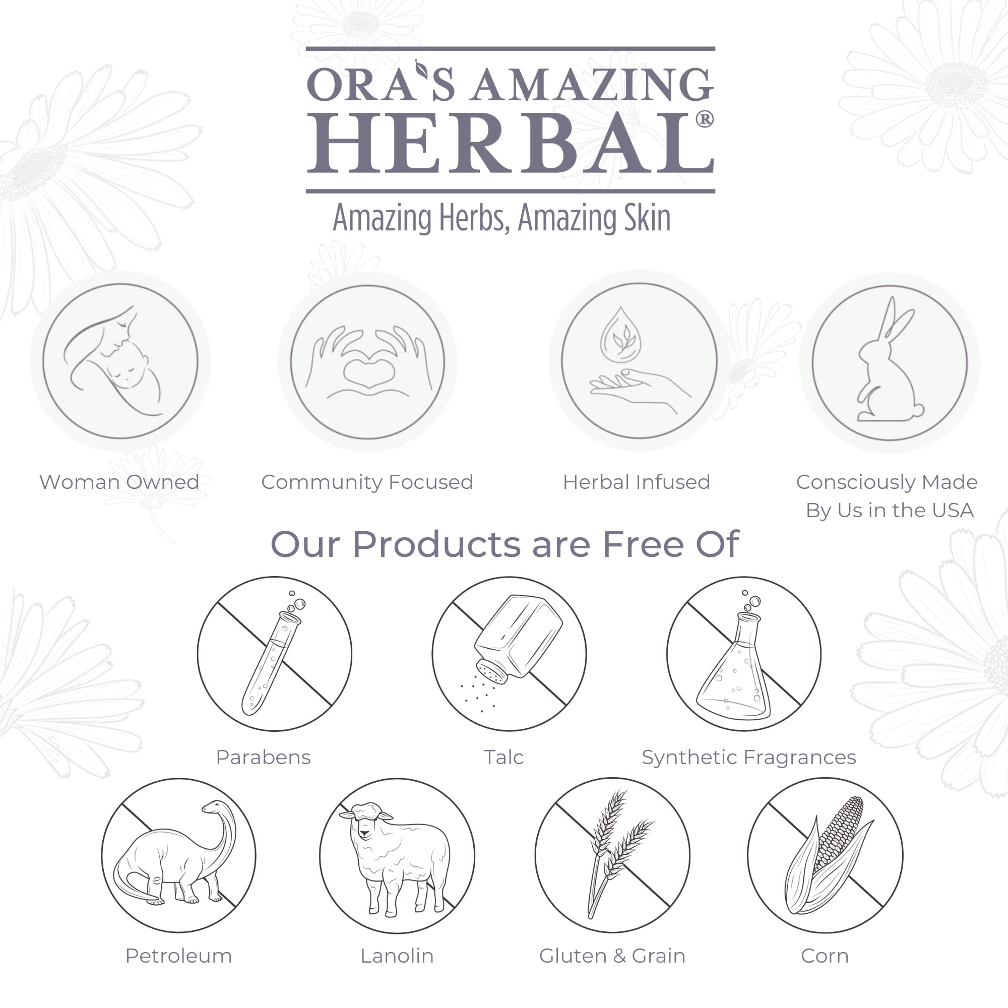 Ora's Amazing Herbal Natural Body Powder & Oil Set (2.5 oz + 2 oz) – Talc-Free, Clean Scent