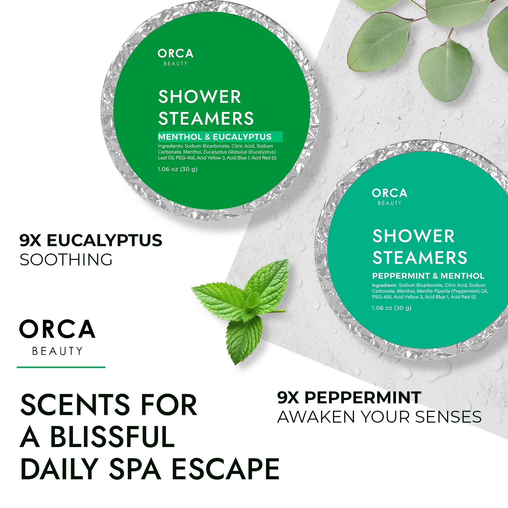 Orca Beauty Shower Steamer Aromatherapy – Soothe 18pc Gift Set