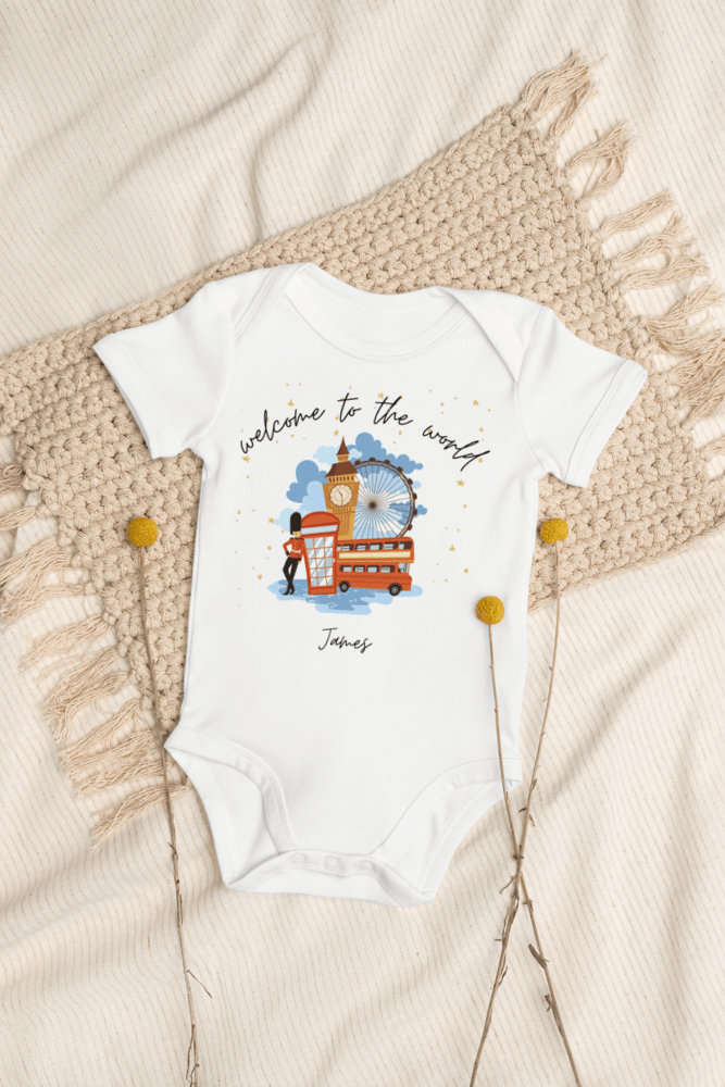 Welcome to the World London Town (Personalised Name Bodysuit)