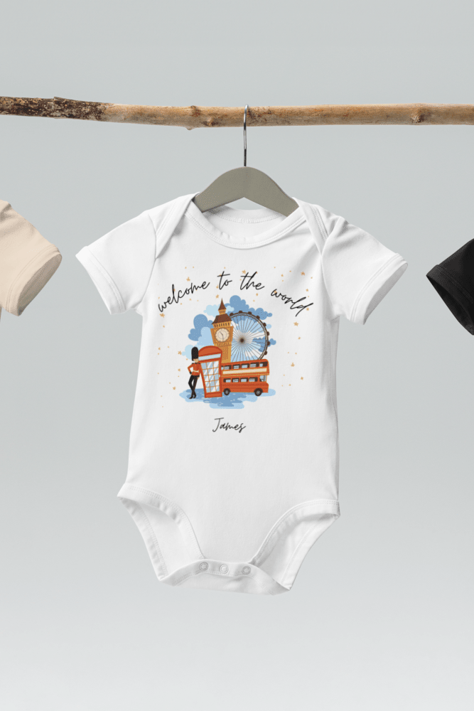 Welcome to the World London Town (Personalised Name Bodysuit)