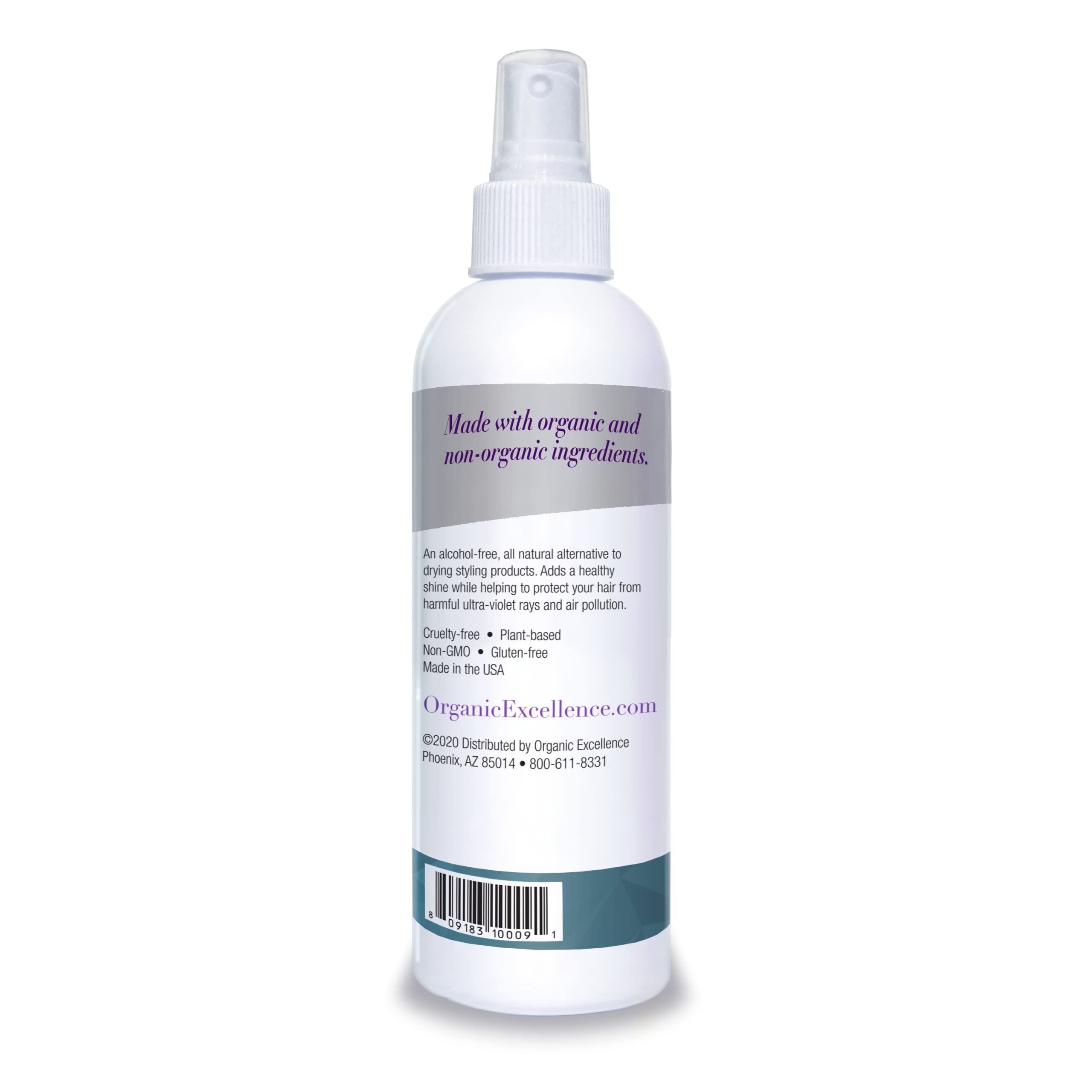 Organic Excellence Wild Mint Styling Spray – Alcohol-Free, pH Neutral, 8 oz