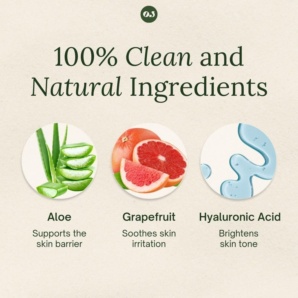Organic Jaguar Aloe Vera & Grapefruit Face Wash with Hyaluronic Acid – Hydrating Pore Cleanser (6 fl oz)