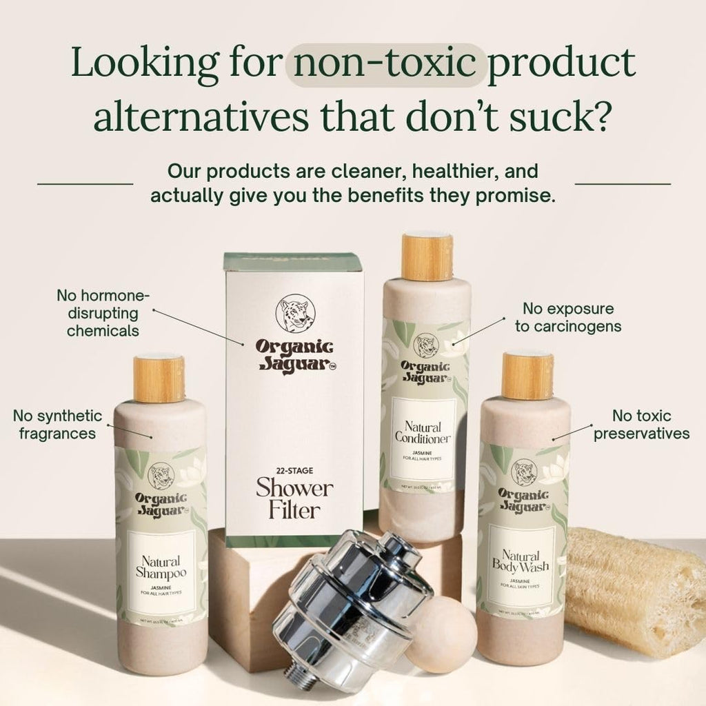 Organic Jaguar Natural Shampoo — Sulfate-Free with Castor Oil, Jasmine, Glycerin, Aloe Vera | 13.5 fl oz