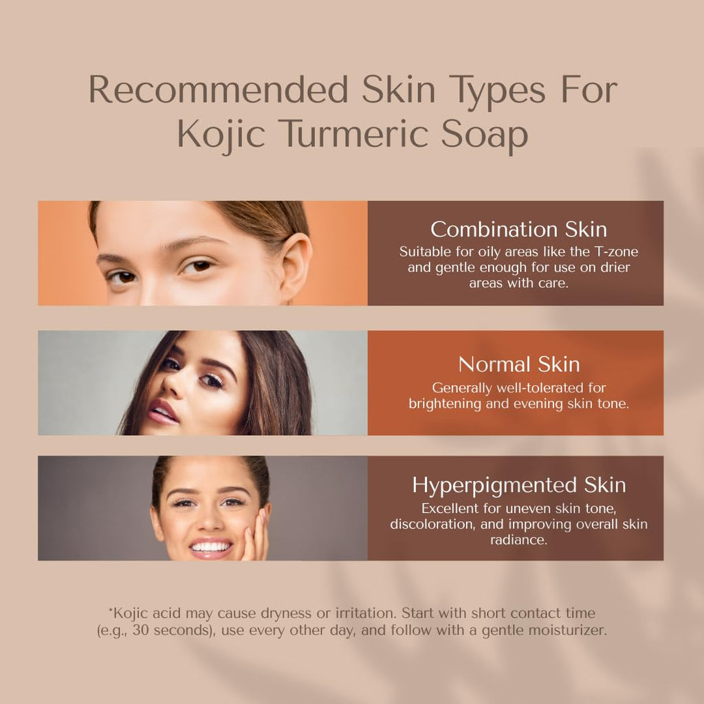 Organic To Green Kojic Turmeric Soap for Dark Spots – 3 Pack (Lemon, Fresh Ginger, Lavender) with Hyaluronic Acid & Retinol
