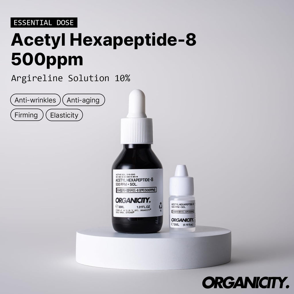 Organicity Argireline Solution 10% Acetyl Hexapeptide-8 Serum – 1.01 fl oz + 0.16 fl oz | Lifting & Firming
