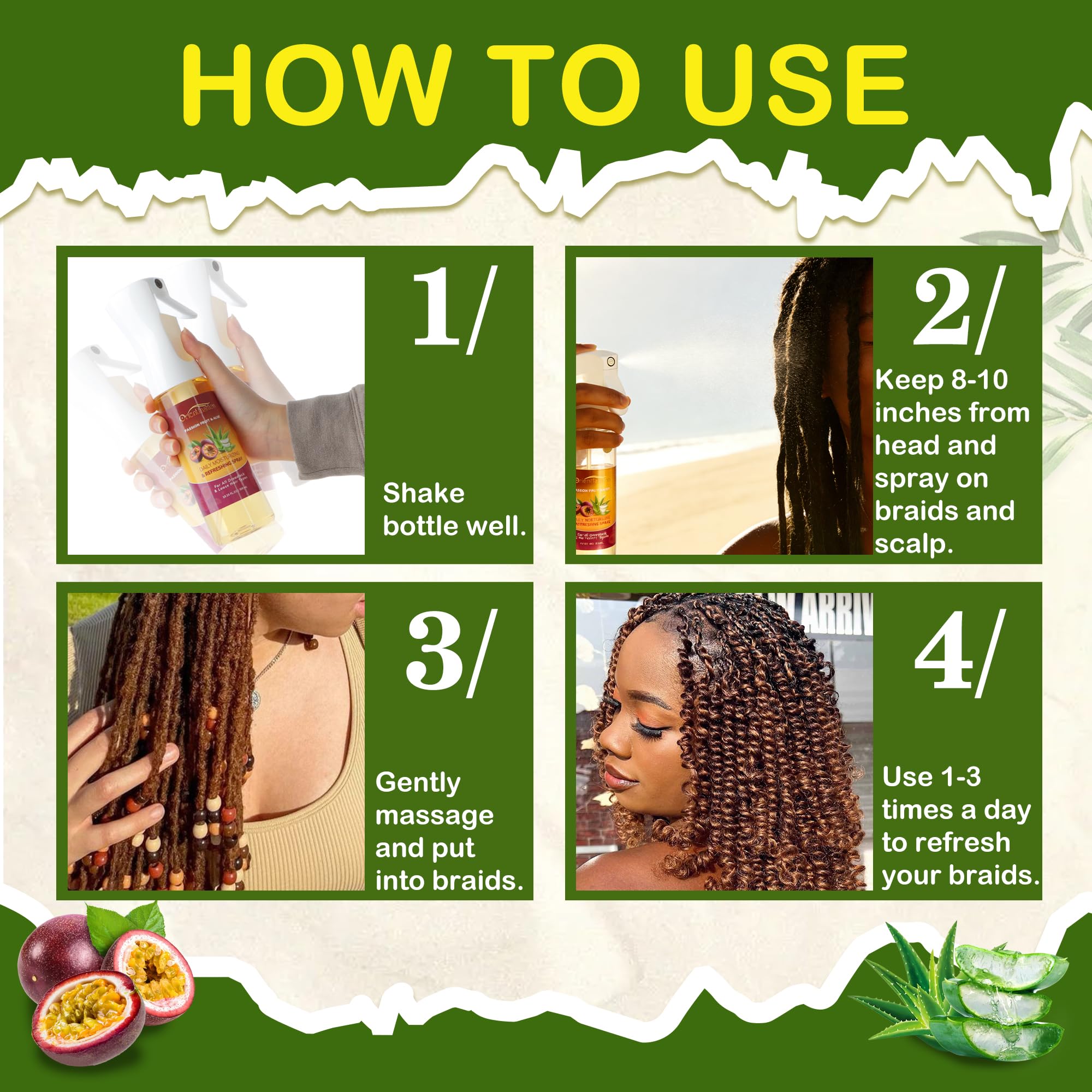 Orientdreads Locs Moisturizing Spray – Passion Fruit Hydration (3.4 oz)
