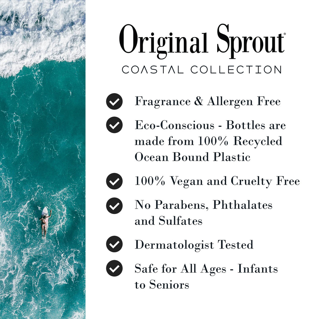 Original Sprout Coastal Collection Body Wash – Fragrance-Free, Vegan, All Skin Types, 8 oz