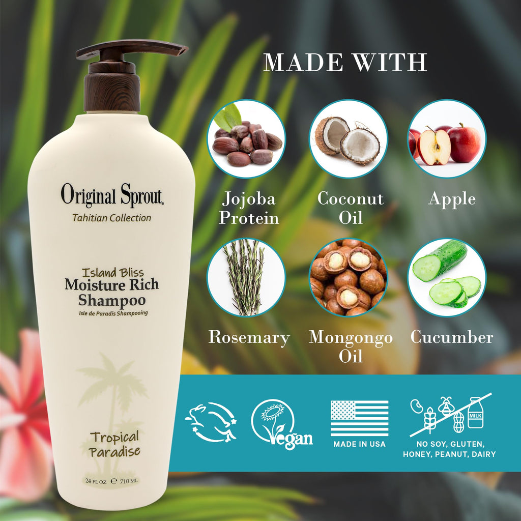 Original Sprout Island Bliss Moisture Rich Shampoo – Hydrating & Color-Safe (24 oz)