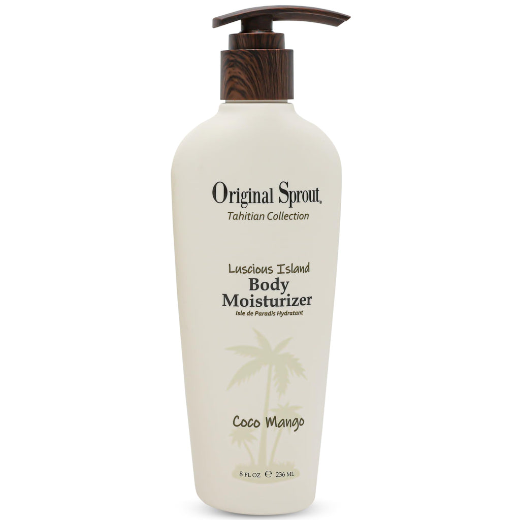 Original Sprout Luscious Island Body Moisturizer – Fast-Absorbing Coconut Mango Lotion, Vegan & Sulfate-Free, 8 fl oz