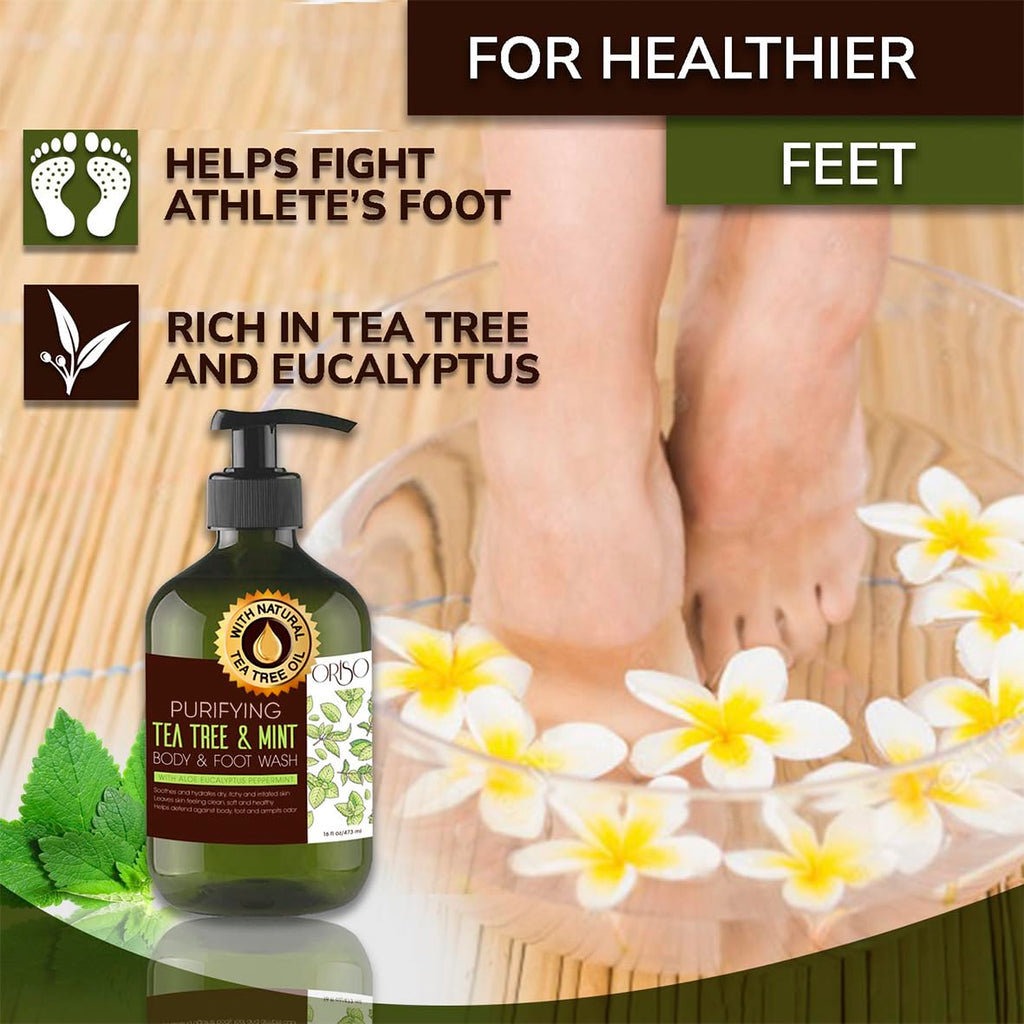 ORISO Tea Tree Mint Body Wash for Women & Men – Hydrating, Invigorating Cleanse (16oz)