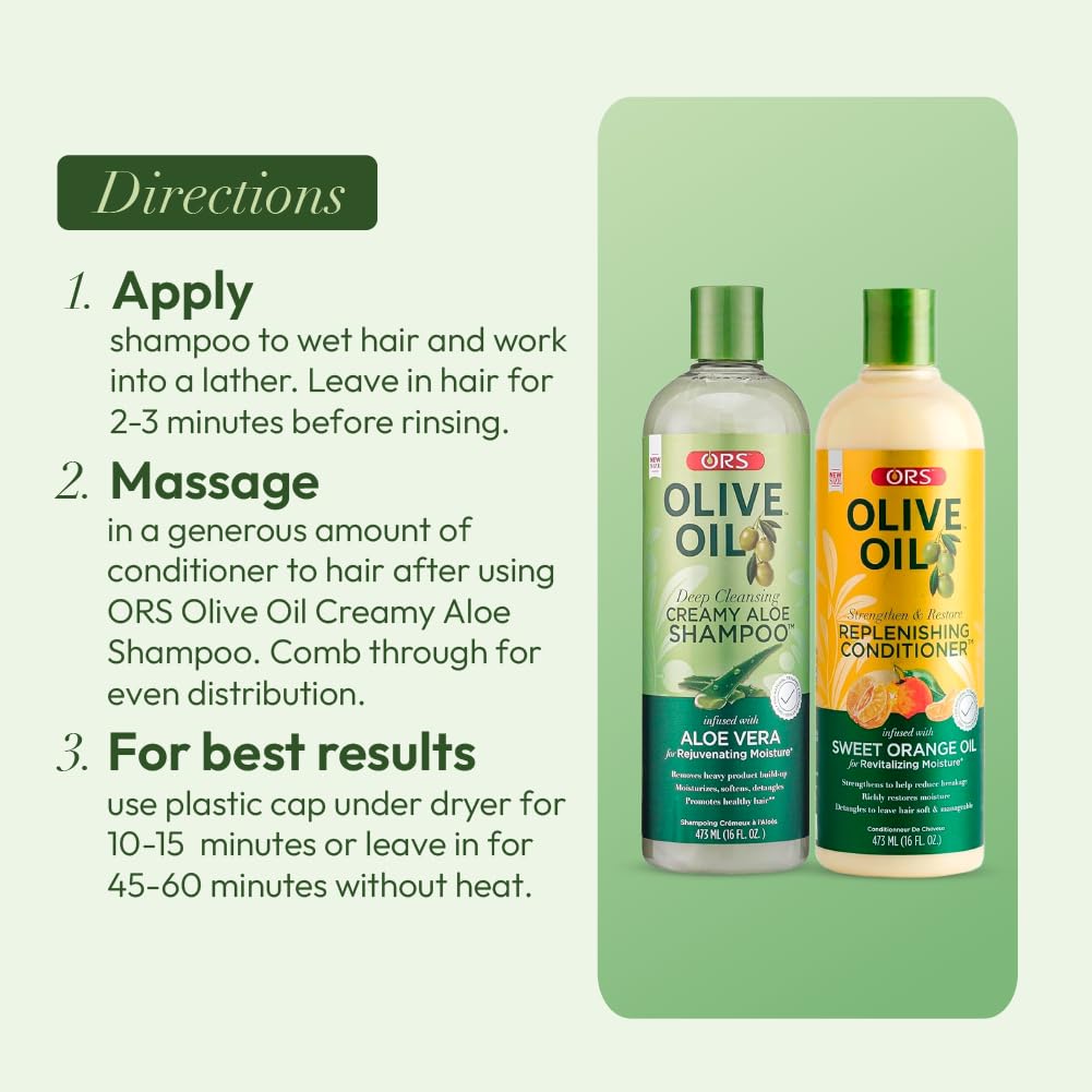 ORS Olive Oil Creamy Aloe Shampoo & Replenishing Conditioner – 2-Piece Set