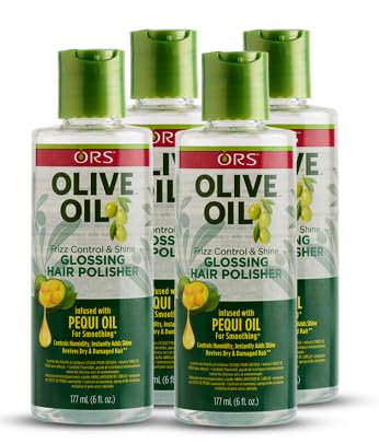 ORS Olive Oil Anti-Frizz Glossing Hair Polisher 6.0 Ounce (Pack of 4) | Shine, Frizz Control & Hydration