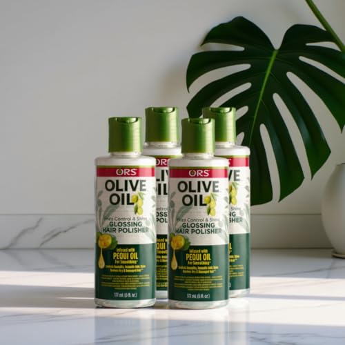 ORS Olive Oil Anti-Frizz Glossing Hair Polisher 6.0 Ounce (Pack of 4) | Shine, Frizz Control & Hydration