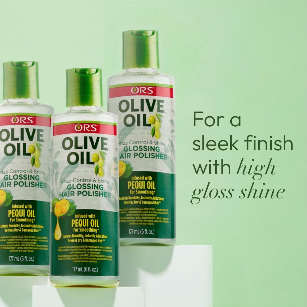 ORS Olive Oil Anti-Frizz Glossing Hair Polisher 6.0 Ounce (Pack of 4) | Shine, Frizz Control & Hydration