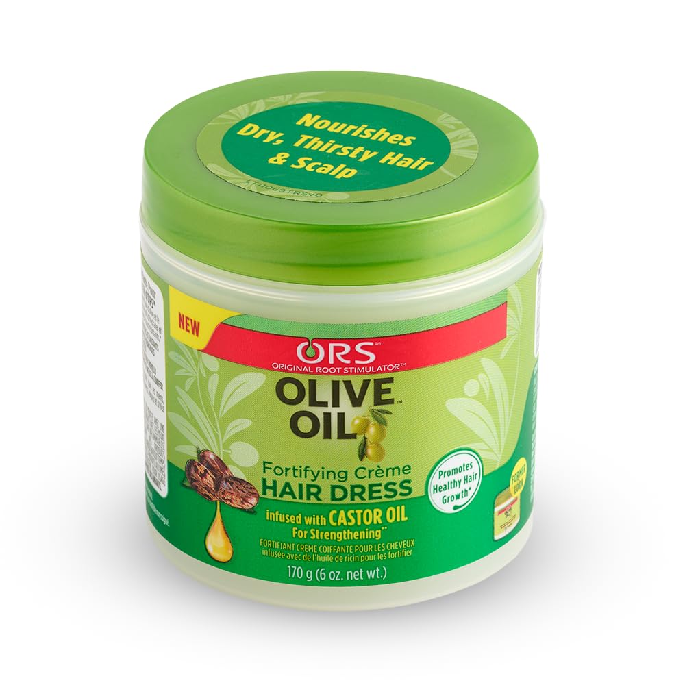 ORS Olive Oil Fortifying Cream with Castor Oil – Strengthening Hair Dress, 6 oz (Pack of 3)