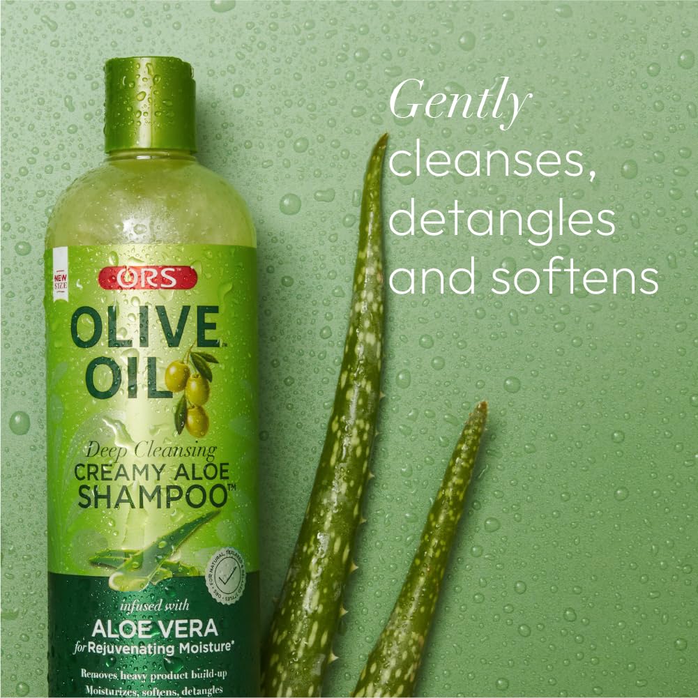 ORS Olive Oil Moisture Restore Creamy Aloe Shampoo with Aloe Vera – 12.5 oz Pack of 4