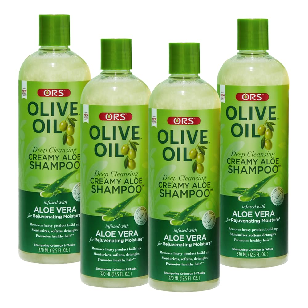 ORS Olive Oil Moisture Restore Creamy Aloe Shampoo with Aloe Vera – 12.5 oz Pack of 4