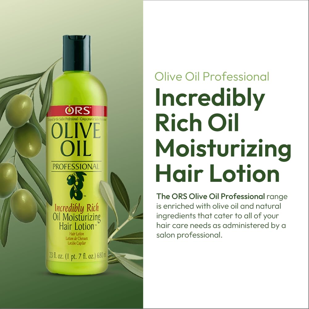 ORS Olive Oil Professional Rich Oil Moisturizing Hair Lotion – 23 oz, Pack of 2