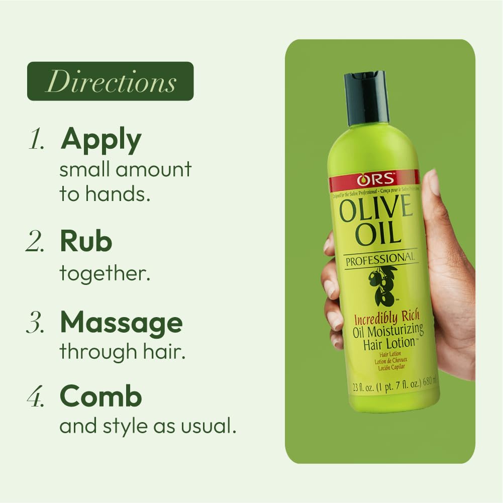 ORS Olive Oil Professional Rich Oil Moisturizing Hair Lotion – 23 oz, Pack of 2
