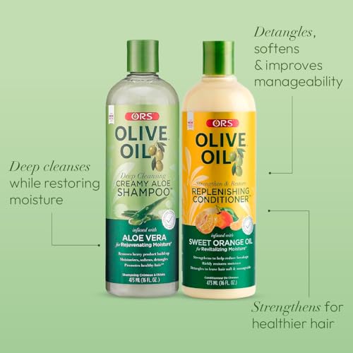 ORS Olive Oil Creamy Aloe Shampoo & Replenishing Conditioner – 2-Piece Set