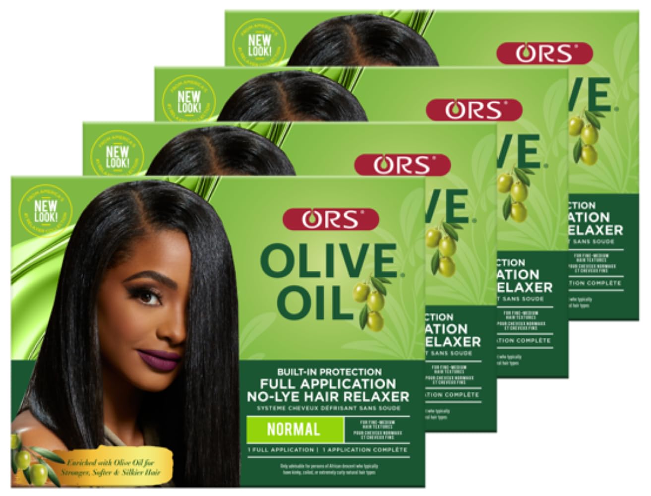 ORS Olive Oil Built-In Protection No-Lye Hair Relaxer — Normal Strength (Pack of 4)