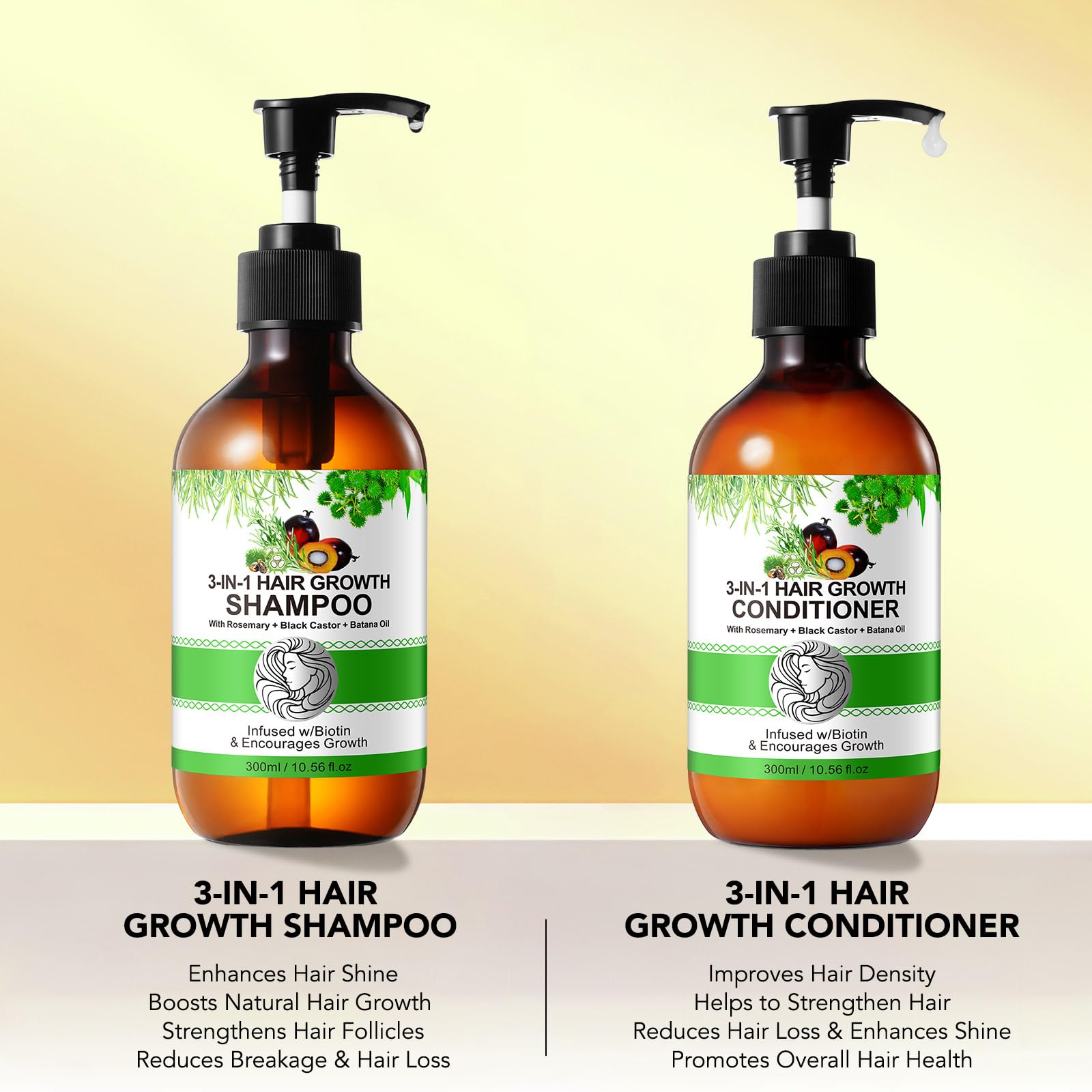 O.SECERT Biotin Shampoo & Conditioner for Hair Loss — Thickening Formula with Rosemary, Black Castor & Batana Oil
