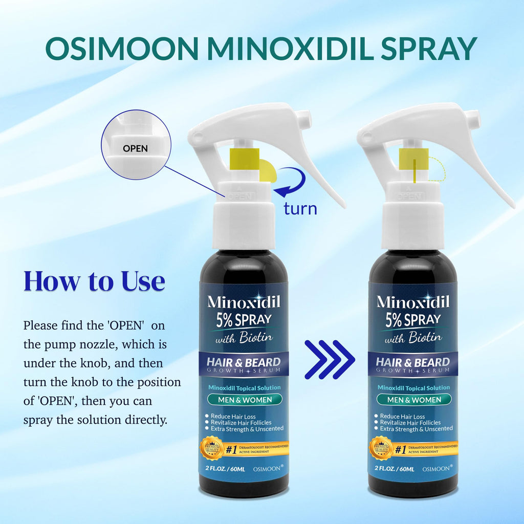 OSIMOON 5% Minoxidil Hair Growth Spray for Men & Women – 180ml