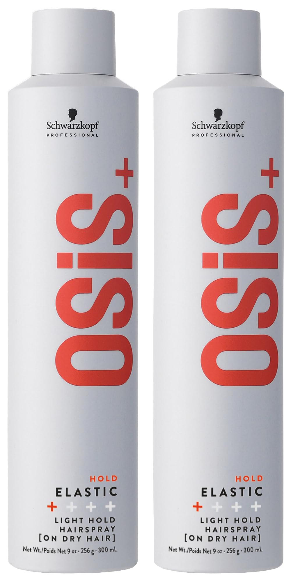 OSiS+ Elastic Light Hold Hairspray – 9 oz (2 Pack) | Lightweight Hold, Heat Protection to 450°F, Shine for All Hair Types