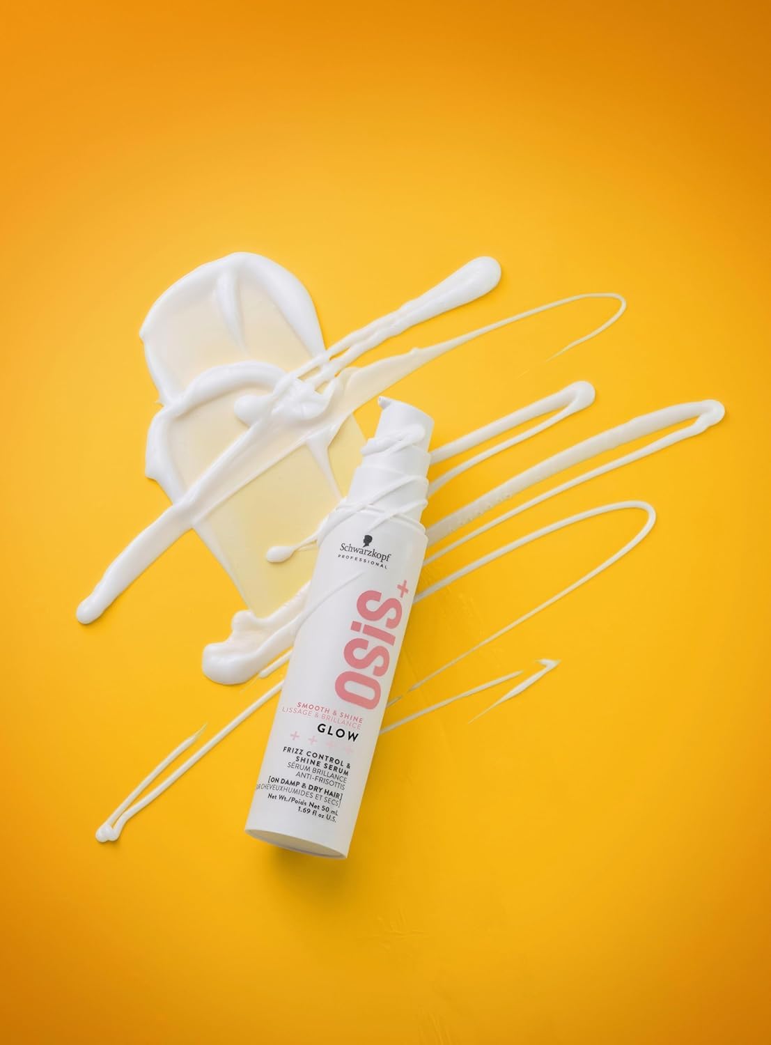 OSiS+ Glow Anti-Frizz Shine Serum 1.69 oz (2 Pack) – Lightweight, Non-Greasy | Heat & Humidity Protection | All Hair Types