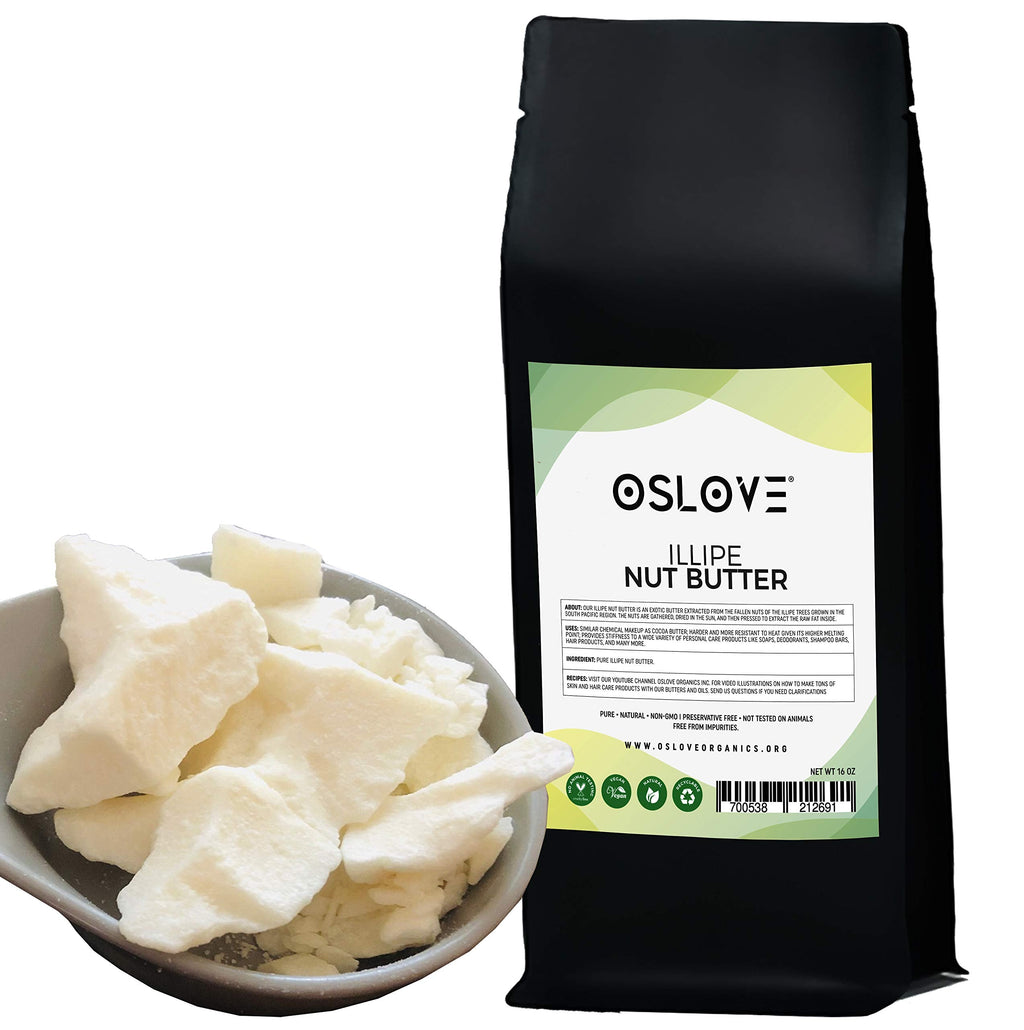 Oslove Organics Illipe Nut Butter 1 lb – 100% Pure, Fair Trade, Natural Moisturizer for DIY Skincare