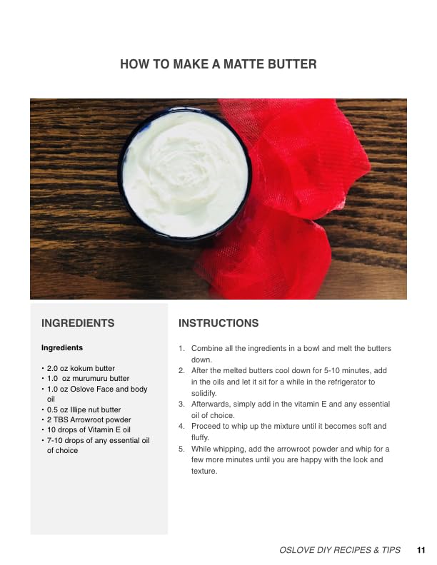 Oslove Organics Illipe Nut Butter 1 lb – 100% Pure, Fair Trade, Natural Moisturizer for DIY Skincare