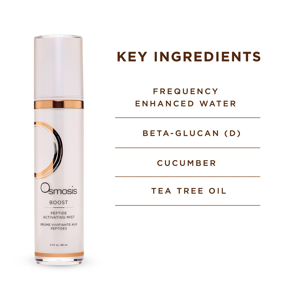 OSMOSIS BOOST Peptide Hydrating Facial Mist with Hyaluronic Acid – Aging, Pigmented, Sensitive & Dry Skin | 2.7 fl oz