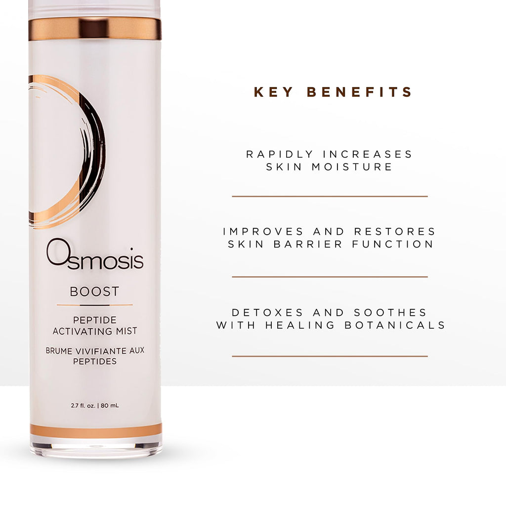 OSMOSIS BOOST Peptide Hydrating Facial Mist with Hyaluronic Acid – Aging, Pigmented, Sensitive & Dry Skin | 2.7 fl oz