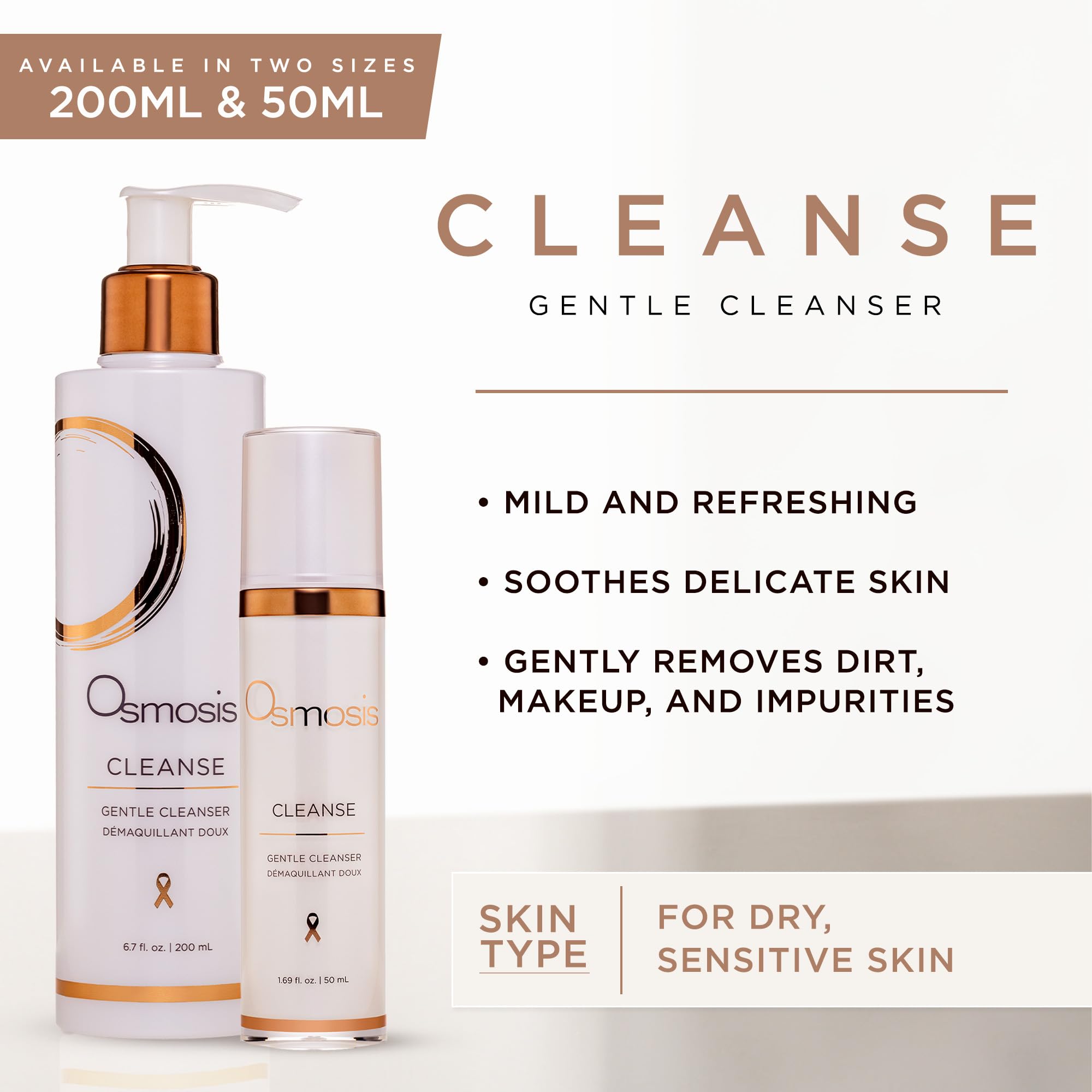 OSMOSIS CLEANSE Gentle Facial Cleanser for Dry & Sensitive Skin | Coconut Oil