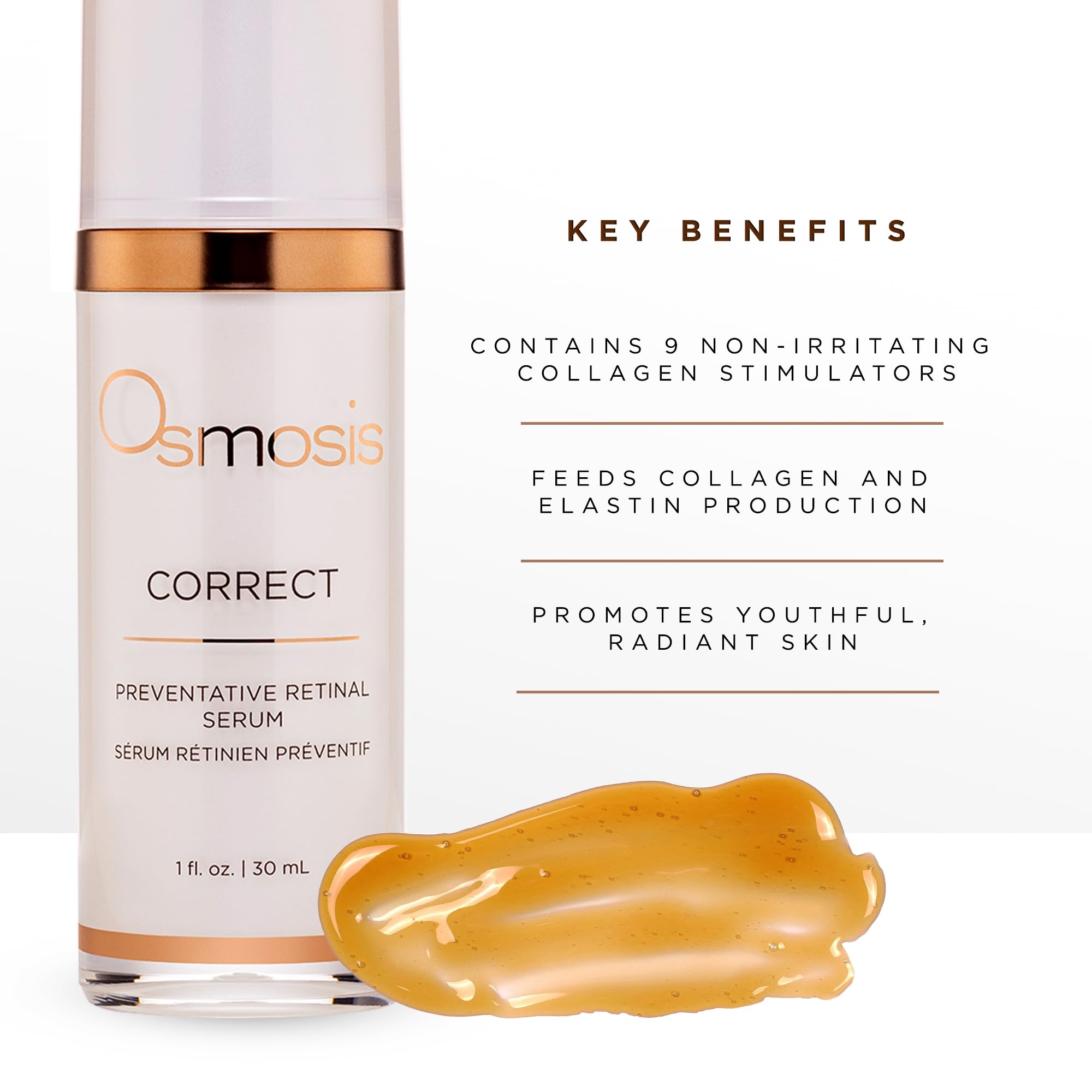 OSMOSIS CORRECT Preventative Retinal Facial Serum | Collagen Booster for Youthful, Radiant Skin • 1 Fl Oz
