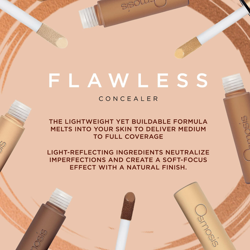 Osmosis Flawless Concealer – Lightweight, Medium to Full Coverage, Natural Matte Finish | Java 0.47 oz