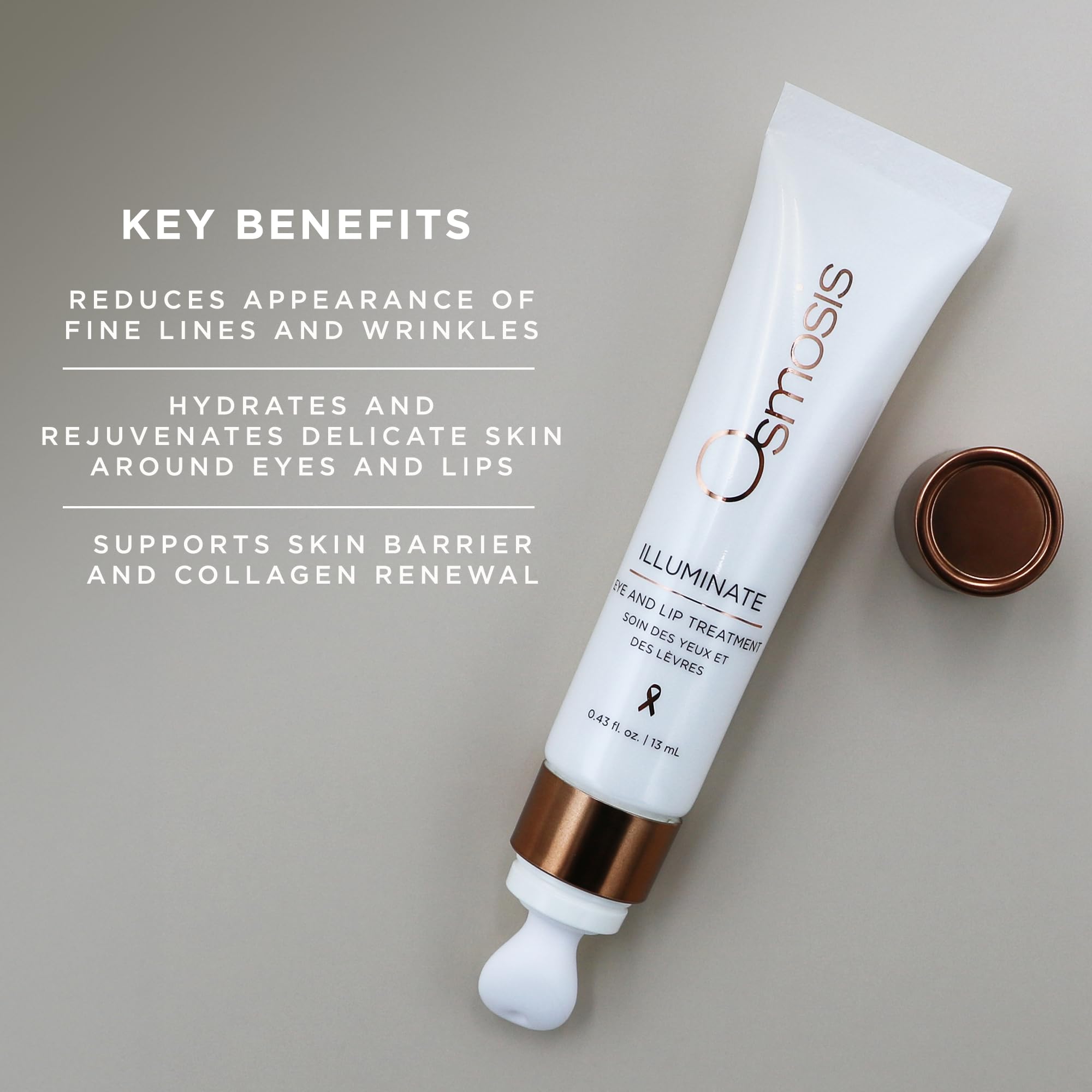 OSMOSIS ILLUMINATE Eye & Lip Treatment – Hydration + Firming with Niacinamide & Peptides (0.43 oz)