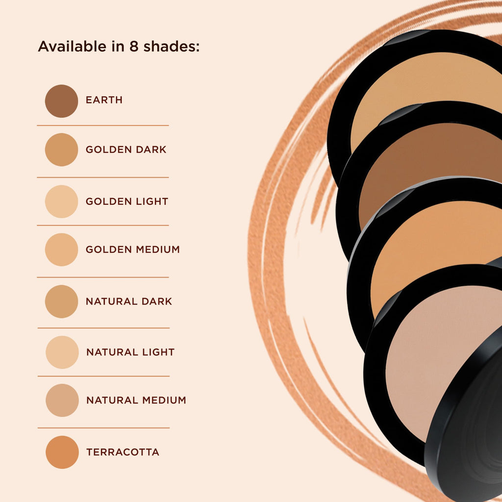 Osmosis Mineral Pressed Base Foundation - Dark Golden | Buildable Coverage, Semi-Matte Finish