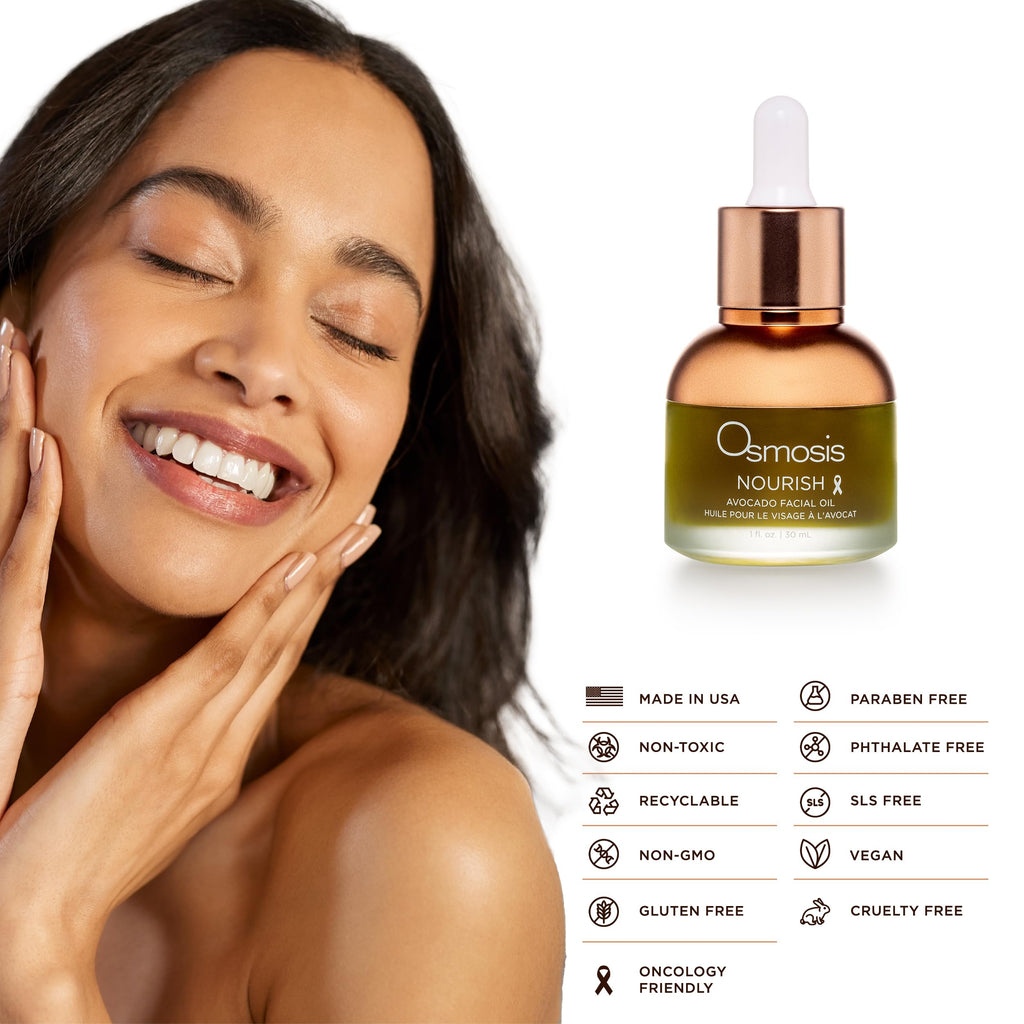 OSMOSIS NOURISH Organic Avocado Facial Oil – Cold-Pressed for Aging & Sensitive Skin | 1 oz