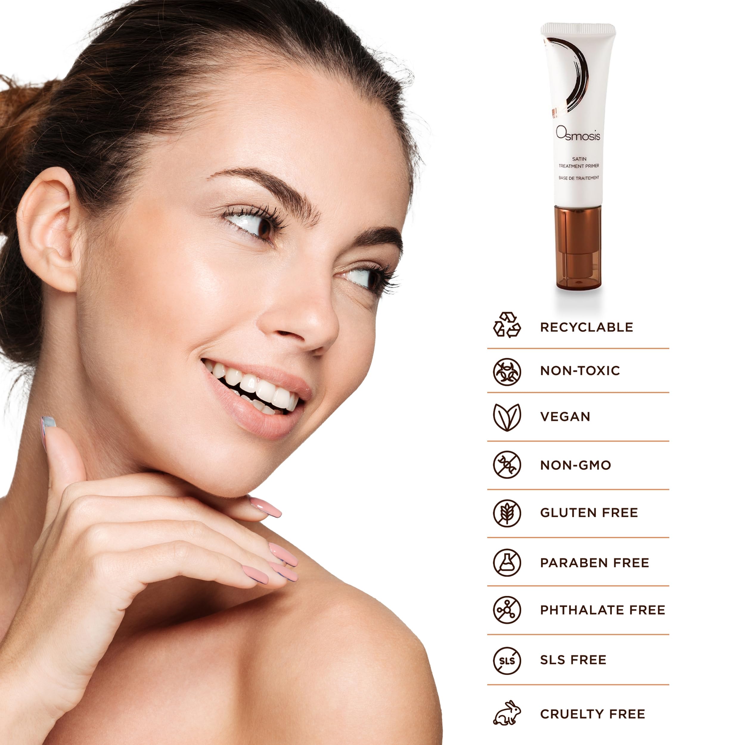 OSMOSIS Satin Treatment Primer – Semi-Matte Makeup Base for All Skin Types | 1 Fl Oz