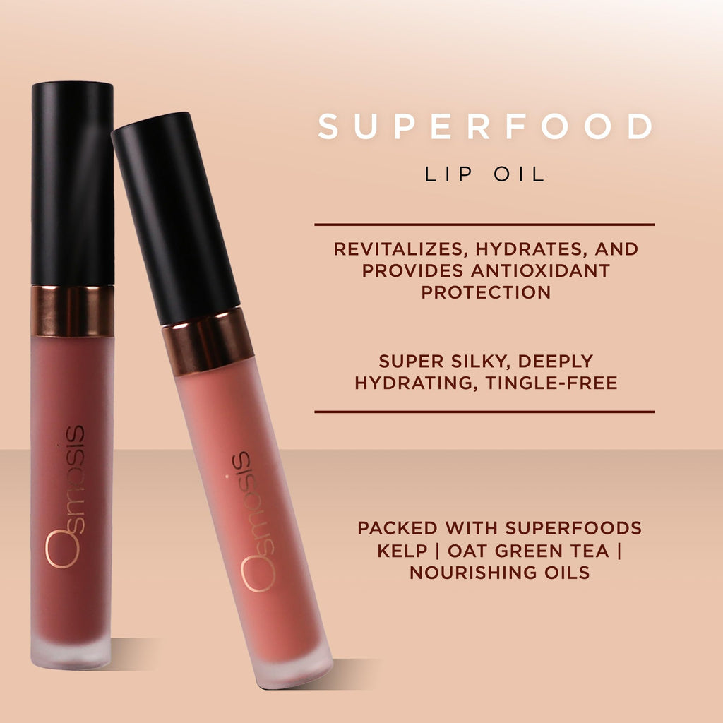 Osmosis Superfood Lip Oil – Nourishing Tinted Lip Gloss with Peptide-Enhanced Hydration