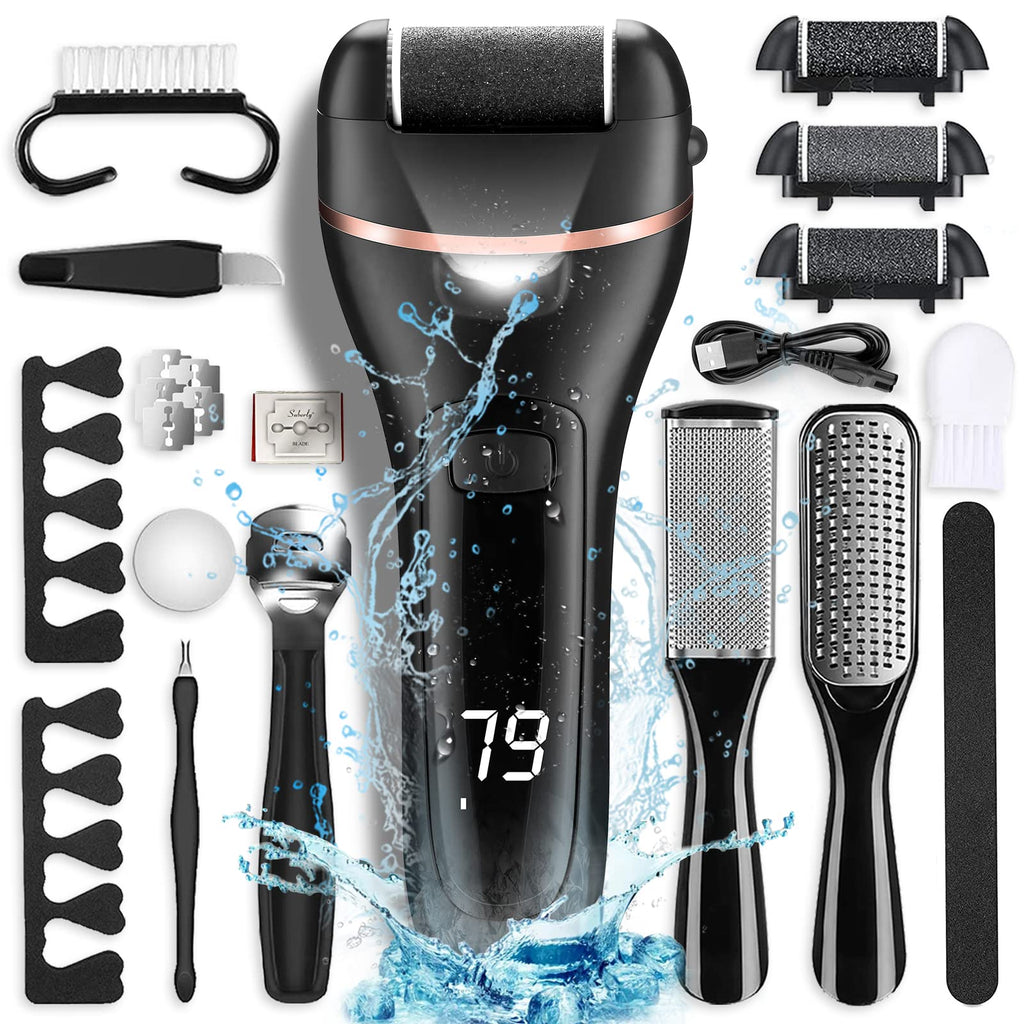 OTAZWA Electric Foot Callus Remover | 21-in-1 Pedicure Kit, 2 Speeds, USB Rechargeable, Waterproof