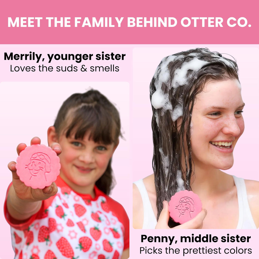 Otter Co Kids Strawberry Conditioner Bar – Tear-Free, Organic, Sulfate-Free for Sensitive Hair | USA Made