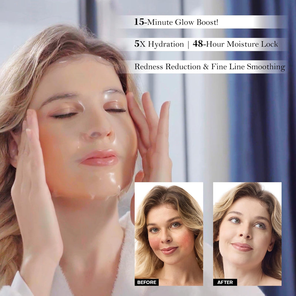 OTTOSHA Bioactive Collagen Face Mask with Separated Serum Gel & Powder Membrane | Hydrating, Repairing, Revitalizing